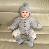 Stirling Crochet Cardigan Hat Booties Set Baby 0-3 Months | Crochet Pattern PDF | English